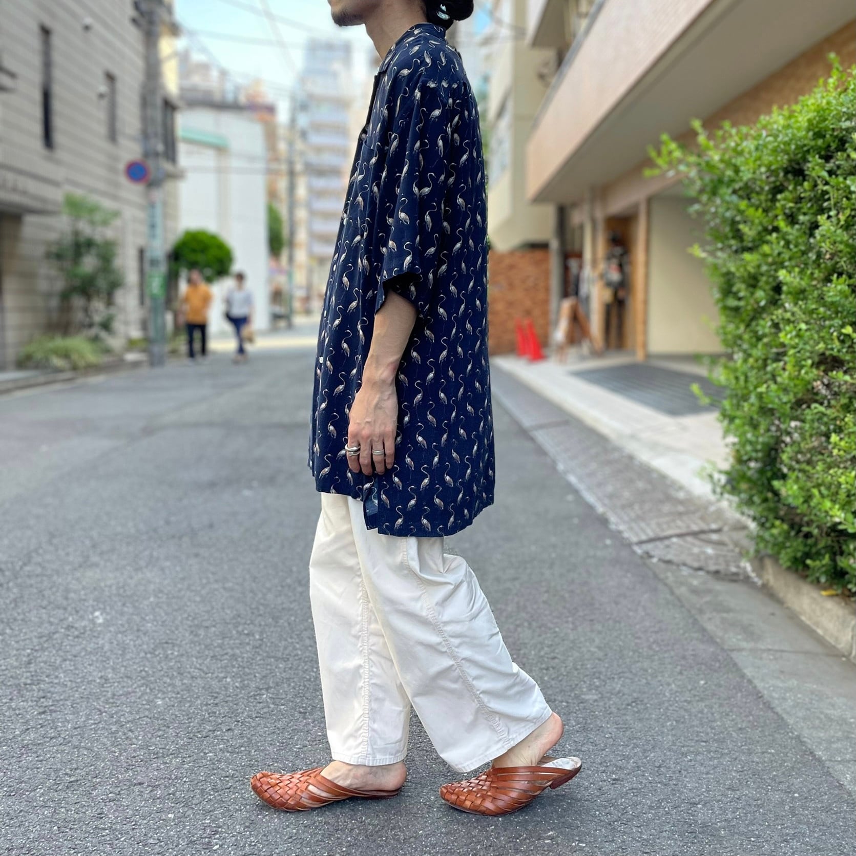 激レア】ラルフローレン レーヨン オープンカラーシャツ 絵画 ままならなく 