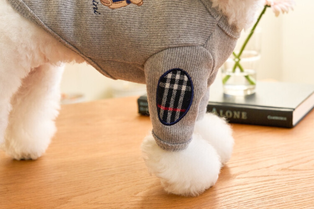 即納【kiki&nini】Brownie Classic Check Knit   (クリーム.グレー)