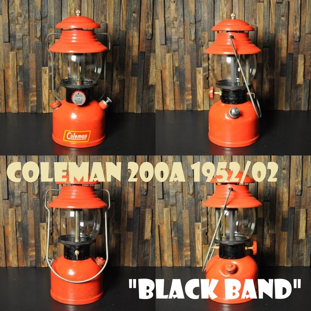 コールマン 200A 1952年2月製造 ブラックバンド ランタン COLEMAN "THE RED"変更後初年度初月製造品 サンシャインマーク パイレックス グローブ ビンテージ 希少 完全オリジナル 2