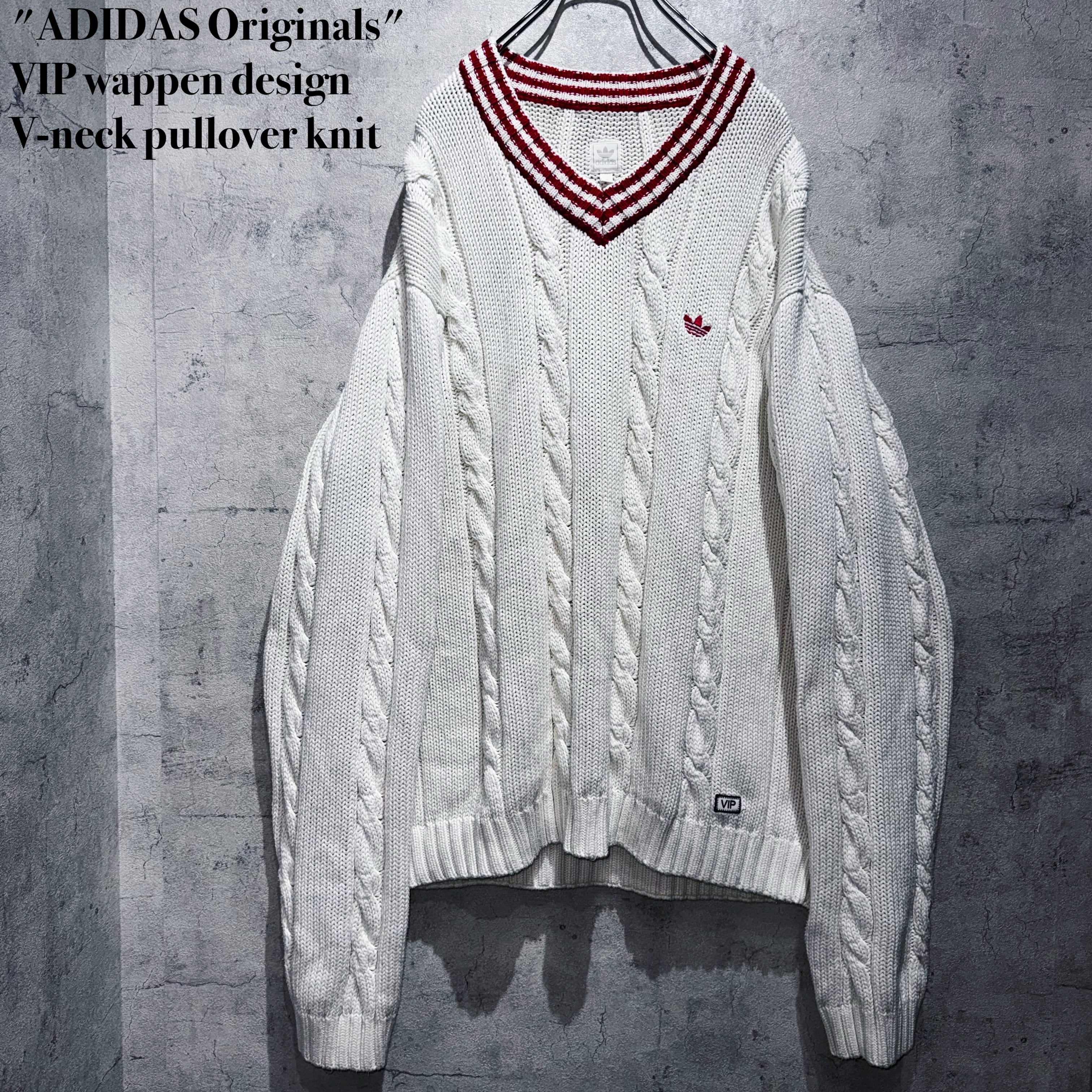 "ADIDAS Originals"VIP wappen design V-neck pullover knit
