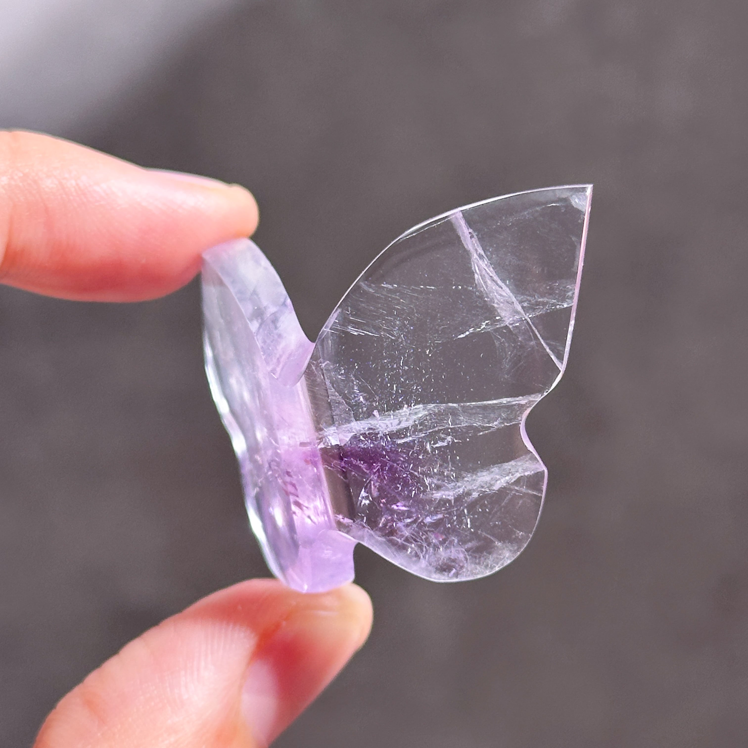 ドリームアメジスト蝶オブジェ台付天然石 アメジスト 3D蝶 02◇ Amethyst Butterfly ◇天然石・鉱物