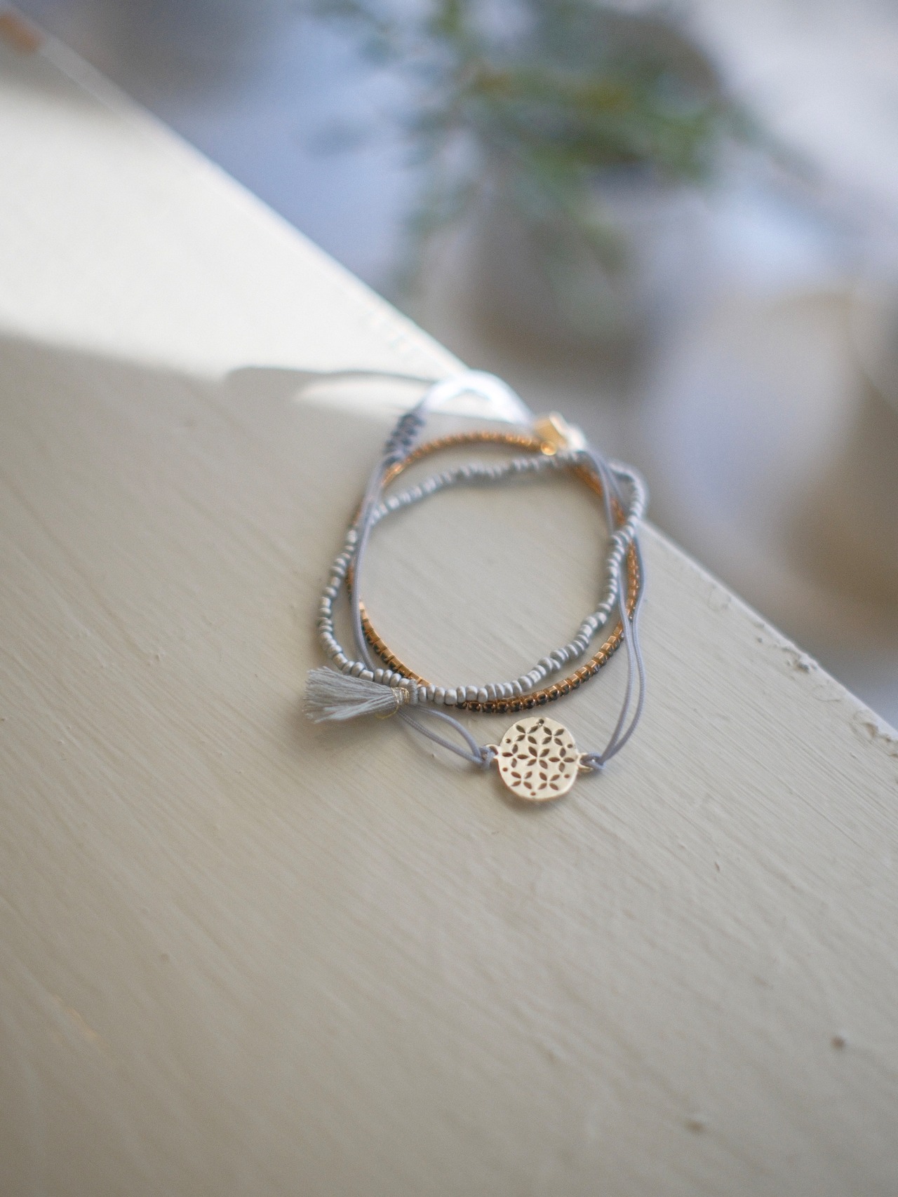 Layered Charm Bracelet / MIX - 1