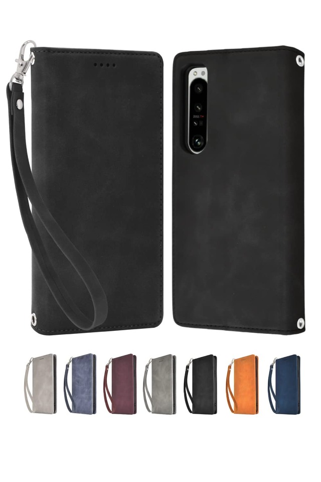 シズカウィル Xperia 1 iv SO-51C SOG06 ケース カバー 手帳型 アイファンデ2 ブラック 1個入り