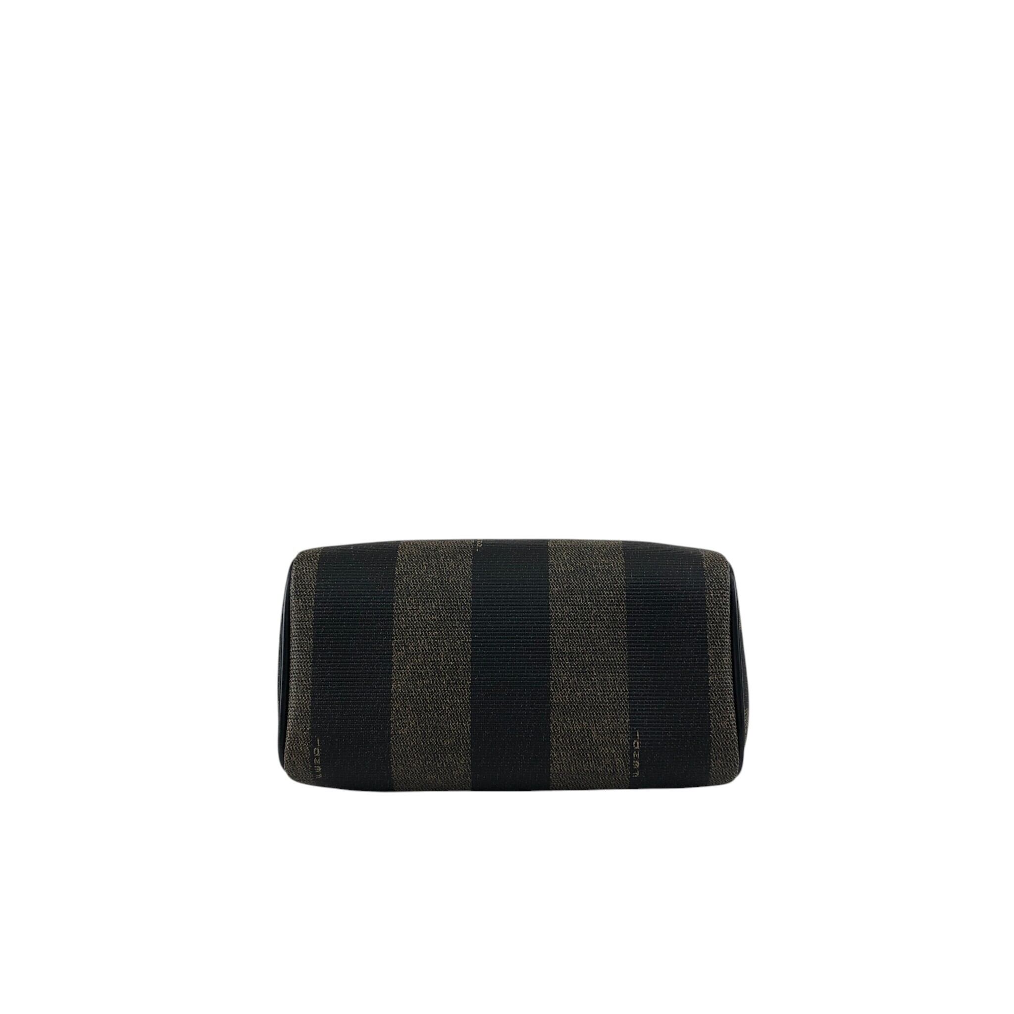 【美品】FENDI フェンディFF柄 2way ボストンバック PVC×レザー FENDI フェンディ ぺカン ショルダーバッグ ブラウン FFロゴ PVCレザー