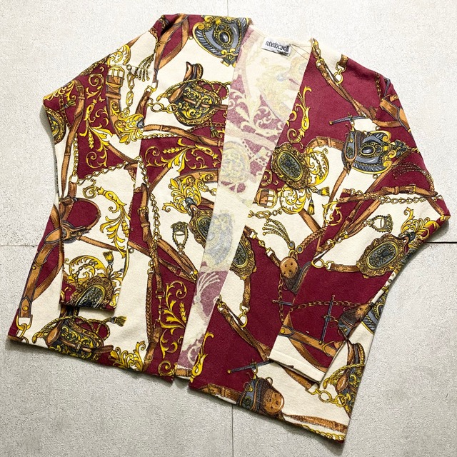 ROBERTO CAVALLI scarf pattern knit cardigan