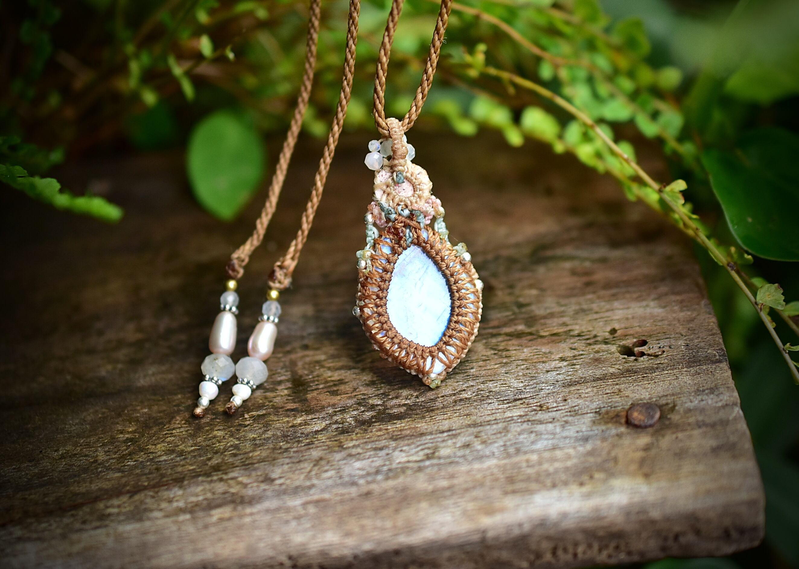 マクラメネックレス（カンテラオパール×ムーンストーン） 【公式通販】