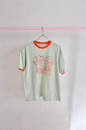 【 Only Two × frankygrow 】你好可愛 RINGER TEE / MINT - L