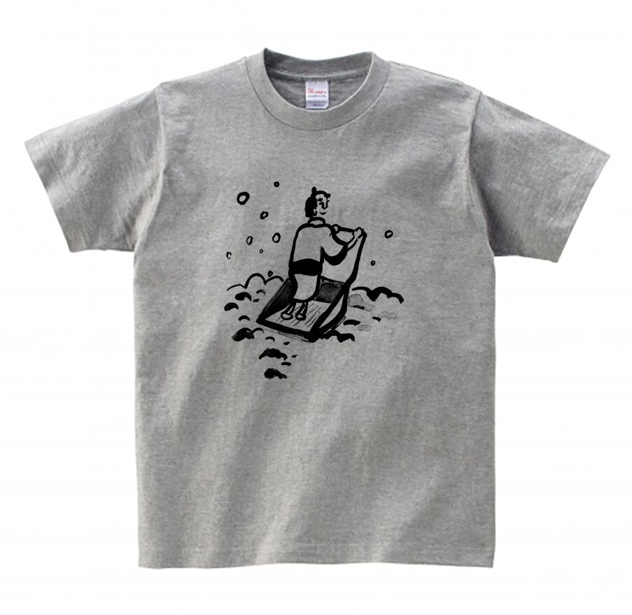 スノーダンプに乗っちゃったTシャツ(ライトグレー) | 小川けんいち