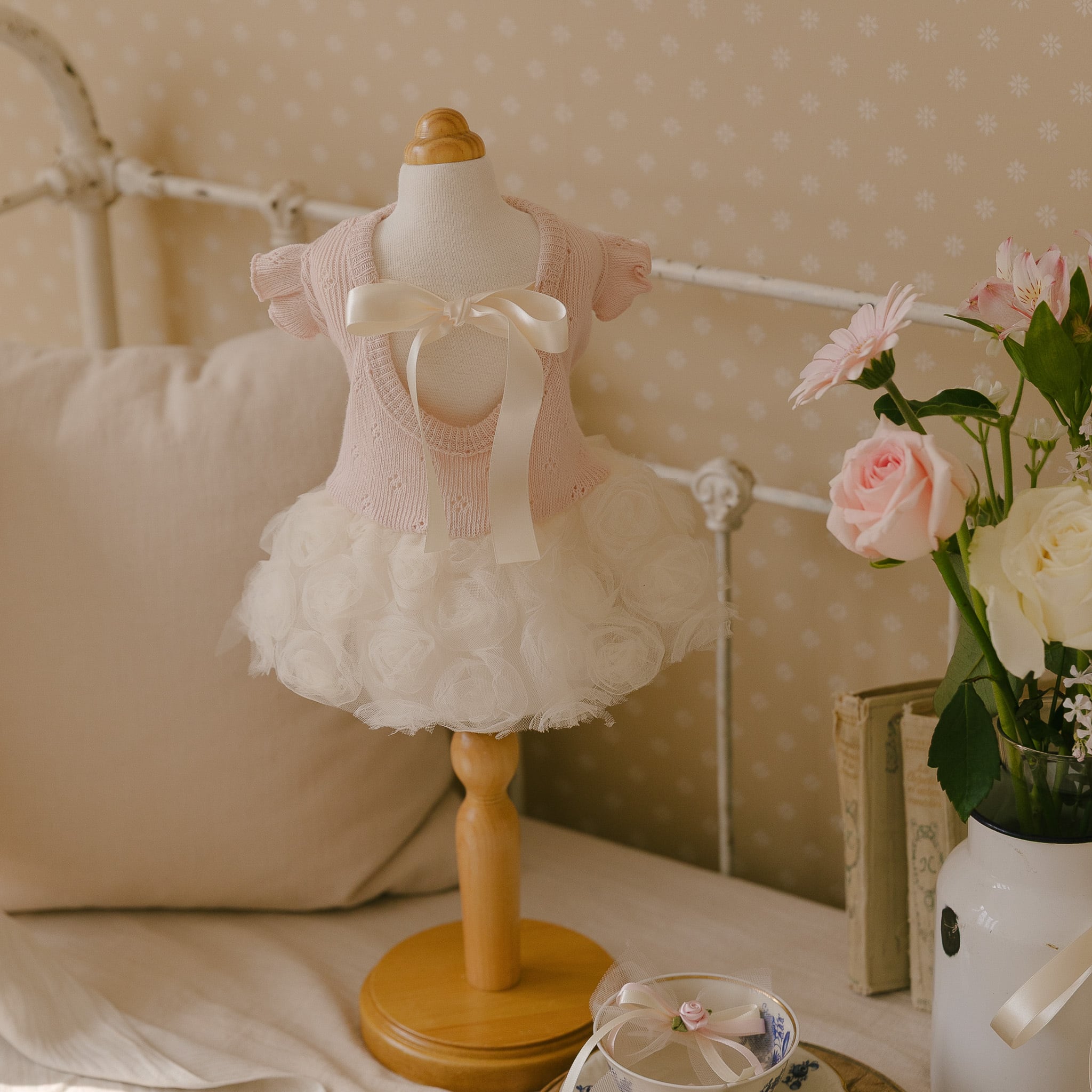 SM/即納【kiki＆nini】Rose Tutu Dress (Rose Pink)