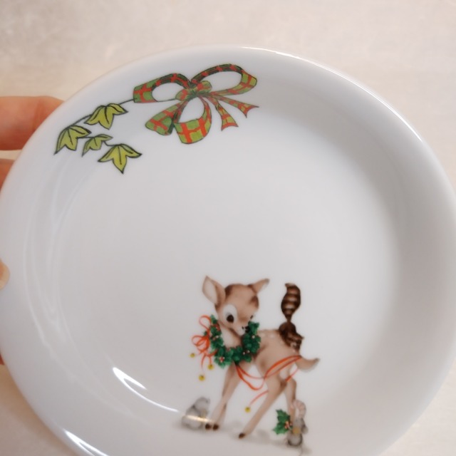 可愛いバンビちゃんのクリスマス(14㎝深皿)②