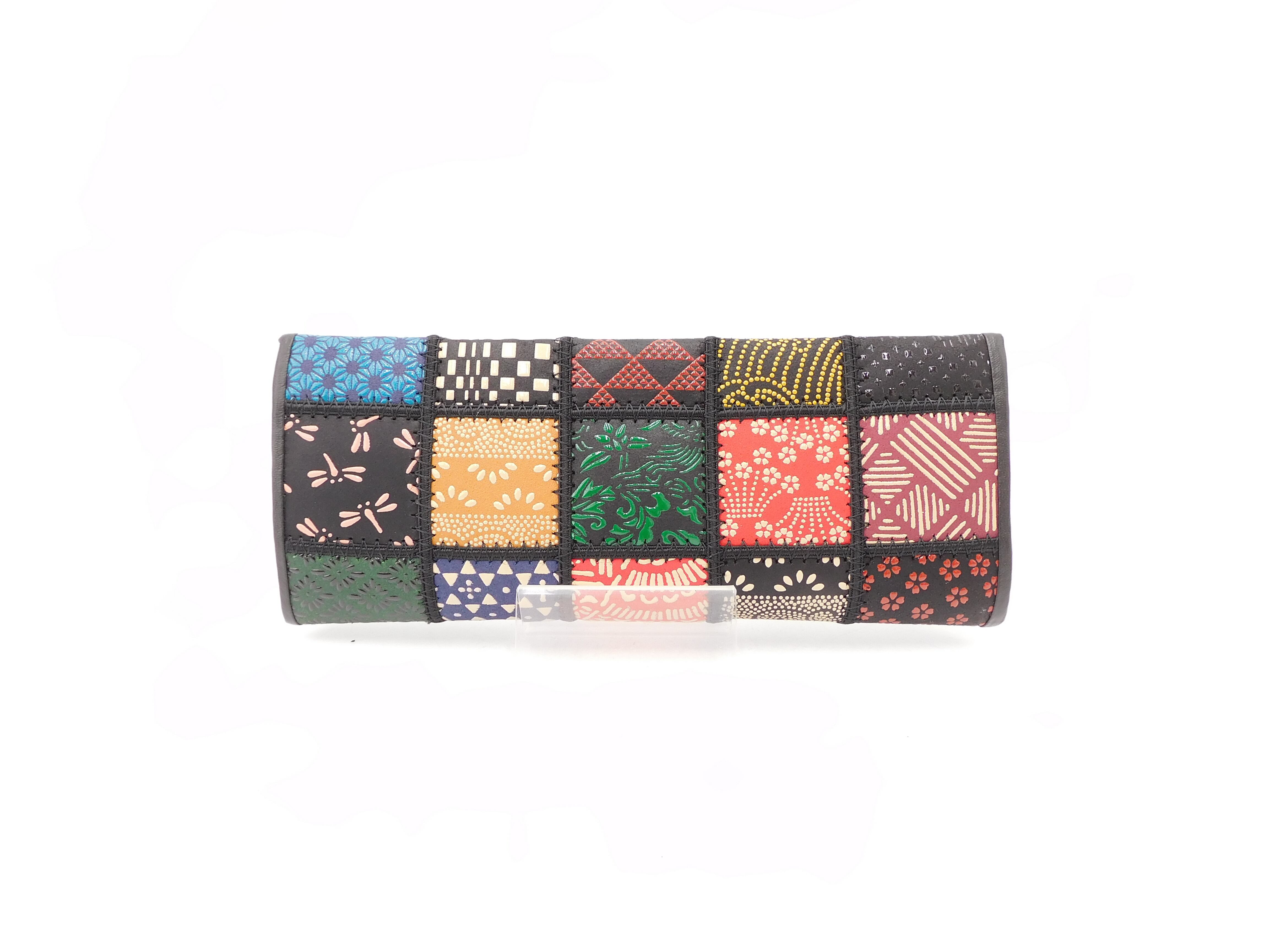 パッチワーク印傳 ワンタッチ眼鏡ケース マルチカラー