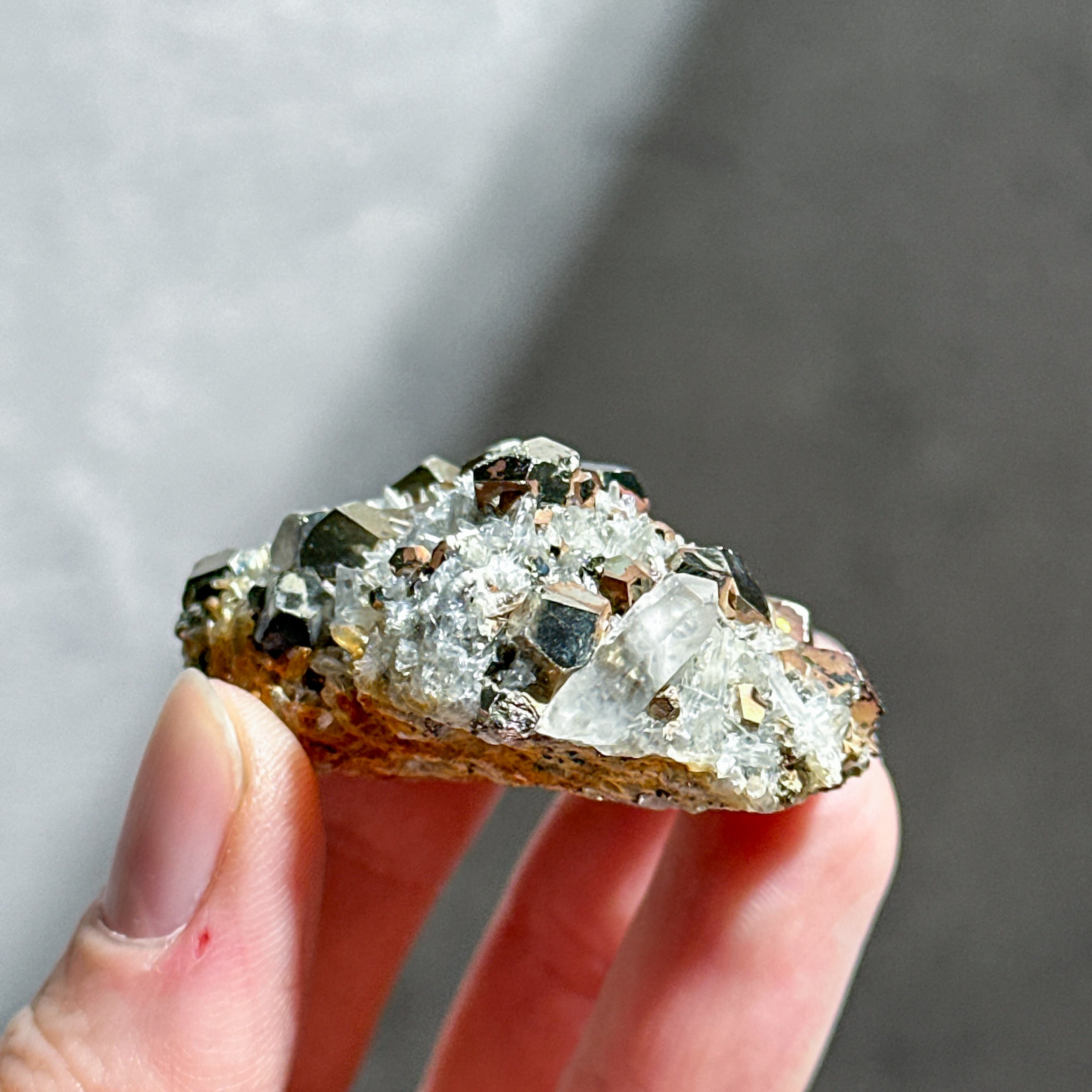 クリアクオーツwithパイライト 原石13◇Clear Quartz with Pyrite