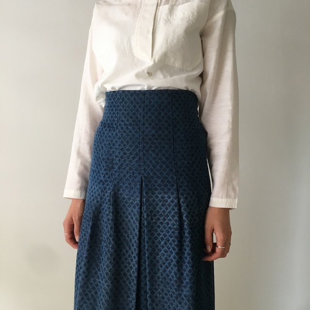 Tight Skirt "Block print denim"