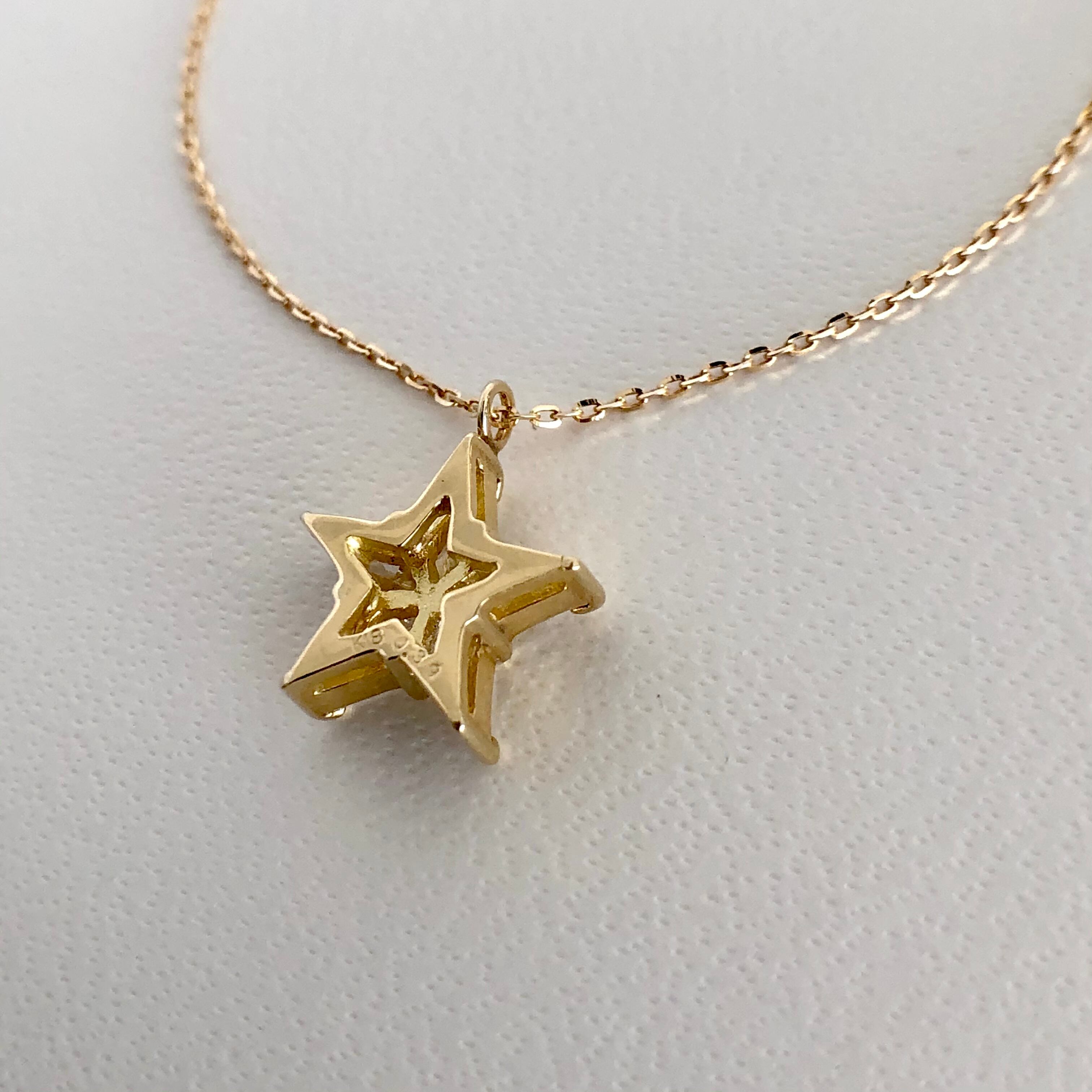 ファイブスター ダイヤモンド ペンダント 0.39ct K18イエローゴールド