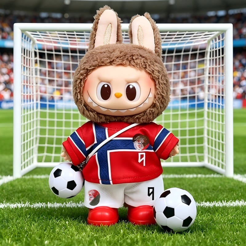 Labubu 1-3世代用 サッカー トップス+パンツ+ボールチャーム+シューズ