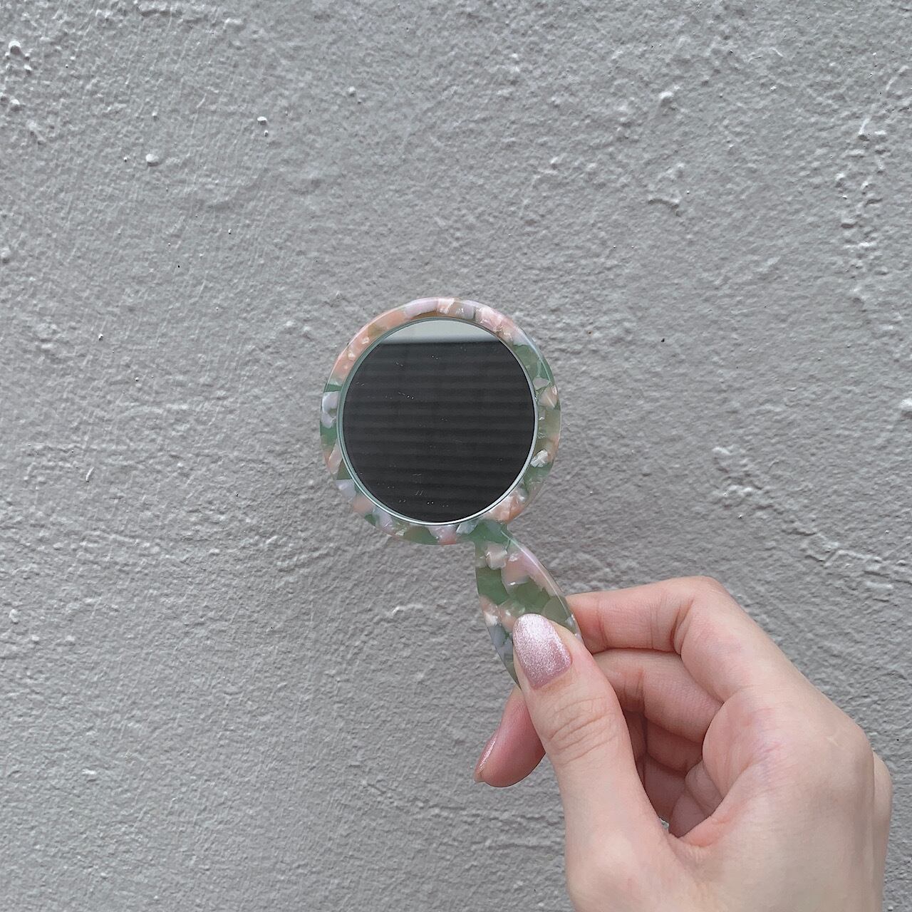 マーブルハンドミラー | 韓国雑貨 タルハヌル -dalhanuel-