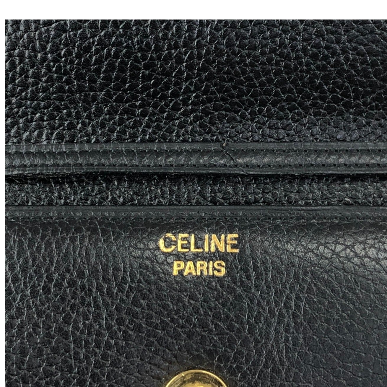 CELINE セリーヌ ショルダーバッグ ブラック ガンチーニ PVC レザー