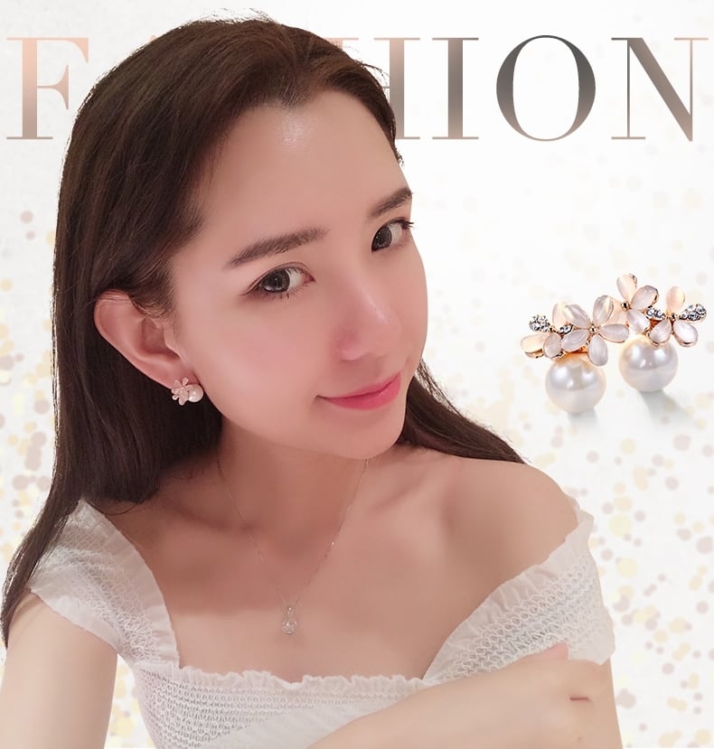 さくらピアス 春 パール ゆらゆら レース