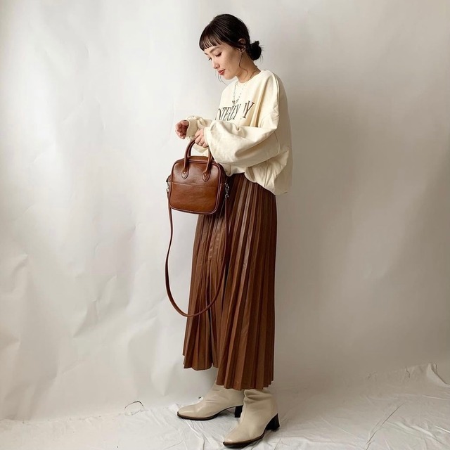【asyu】eco leather skirt