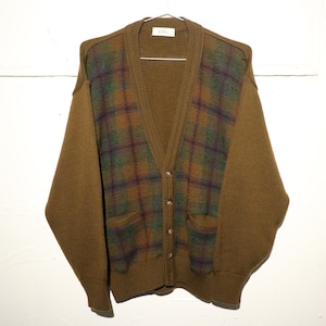 Checked Cardigan Brown