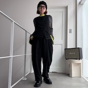 MIXツイードノースリvest/ブラック