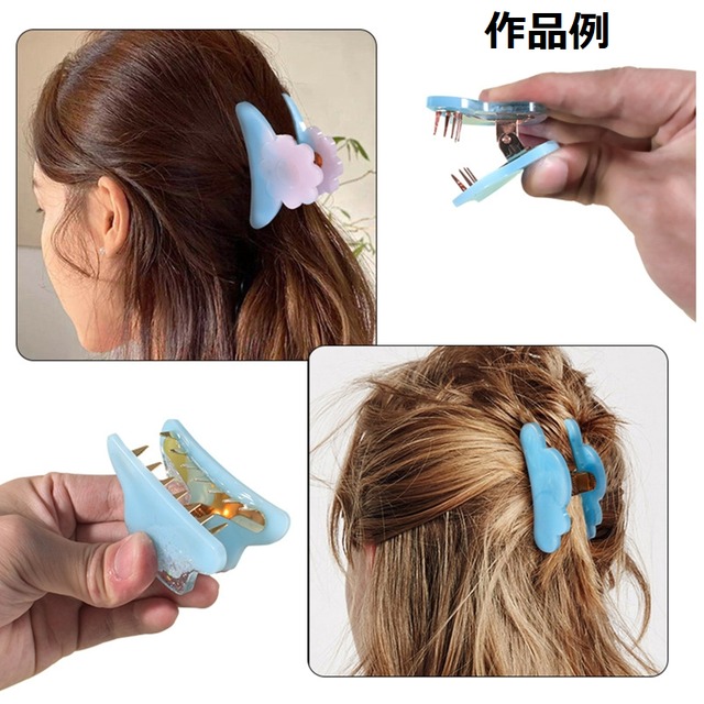 mejiroページ レジンヘアゴム 3点 バンスクリップ 1点 入荷待ち】バンスクリップモールドセット クリップ/ヘアクリップ