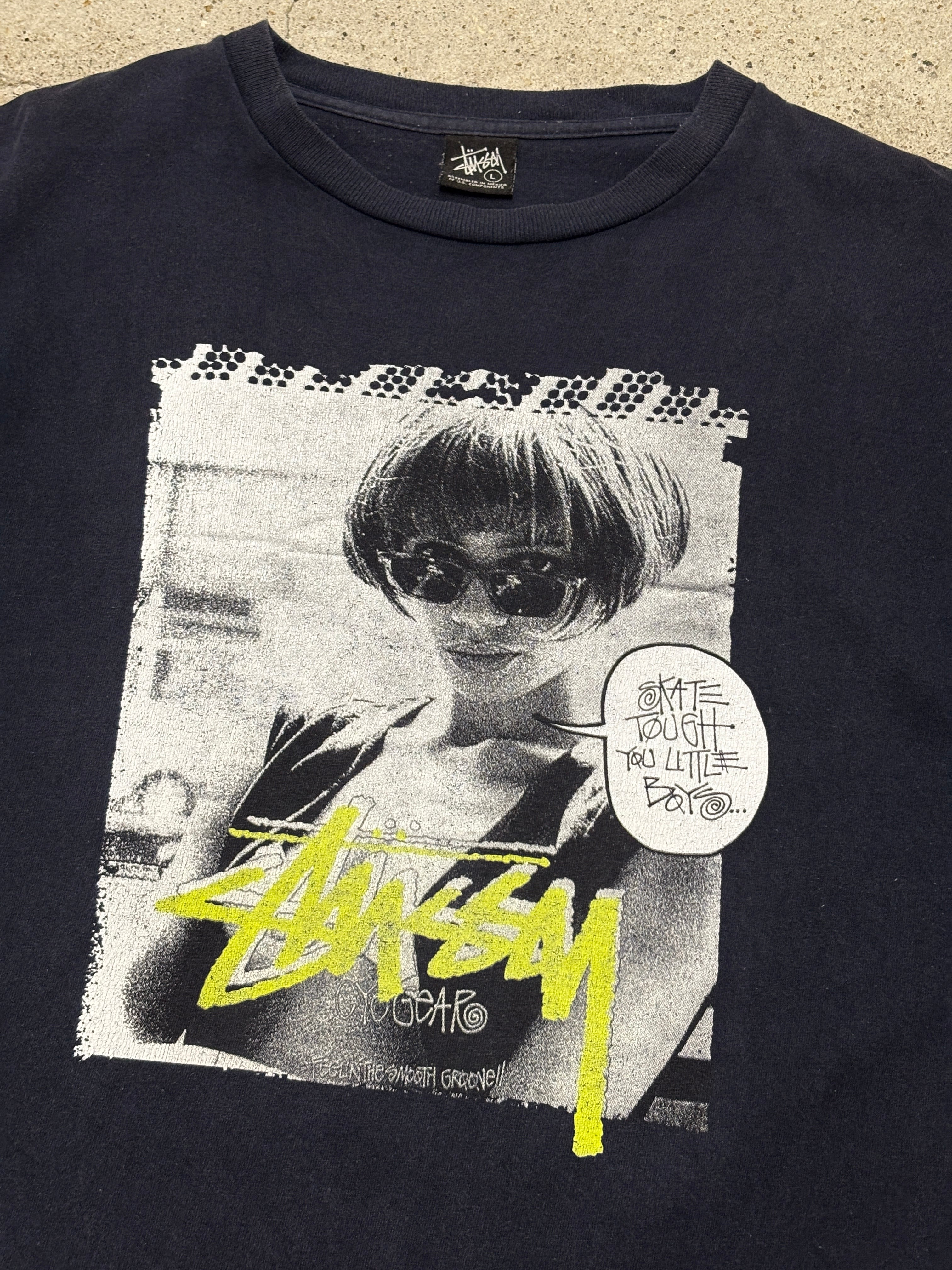 00s OLD STUSSY/Naomi Campbell print Tee/L/ナオミキャンベルプリント