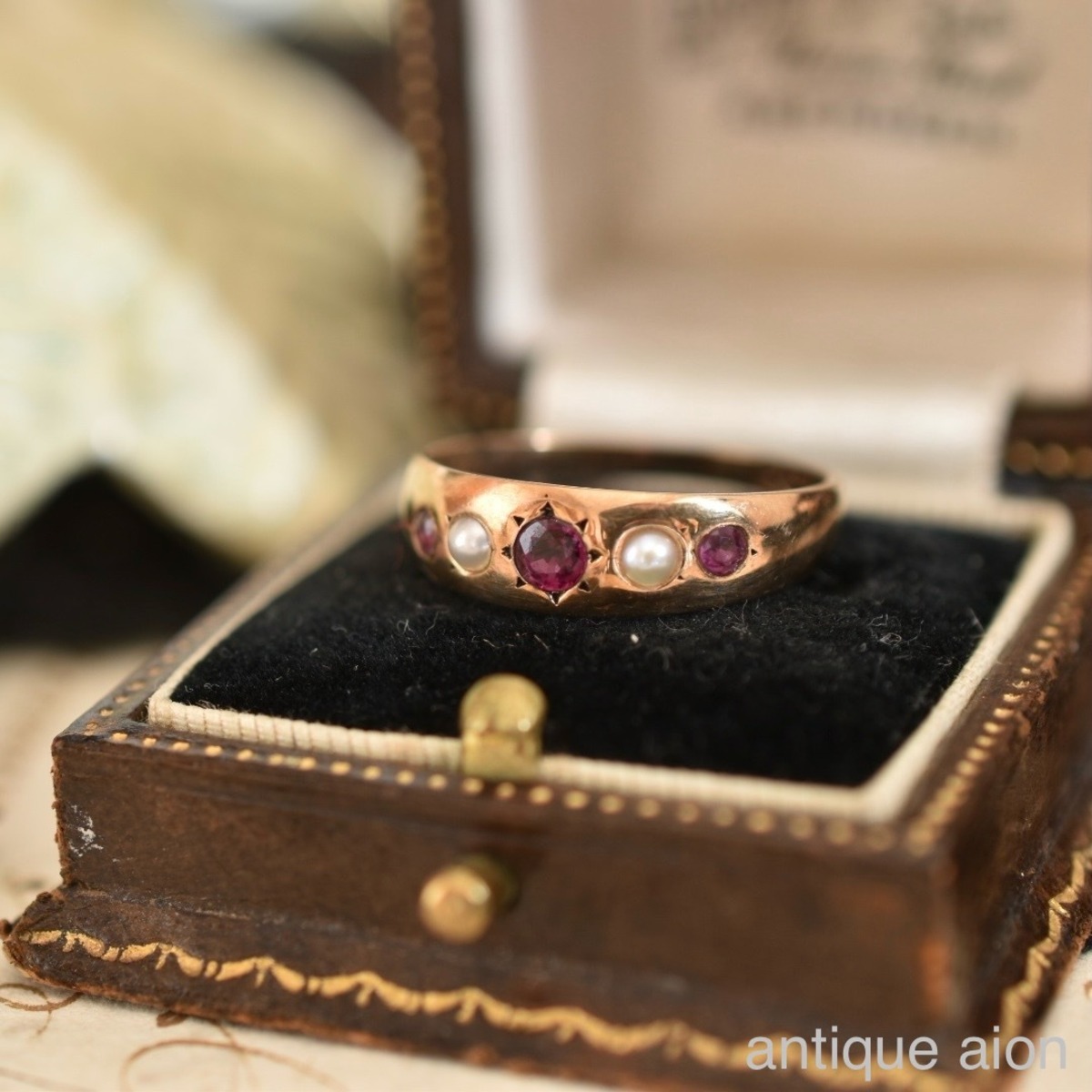 超激レア 英国 イギリス アンティーク 18ct 心もとなく 18k ジプシーリング