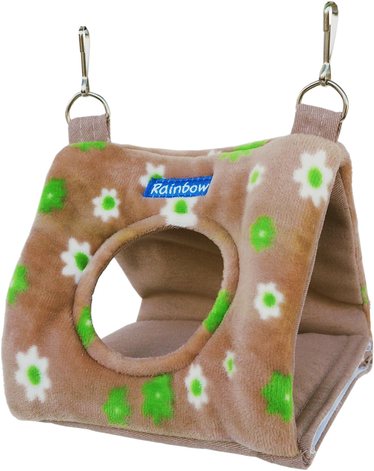 【小鳥用品】お花のさんかくトンネル(S)　ピンク/ブラウン