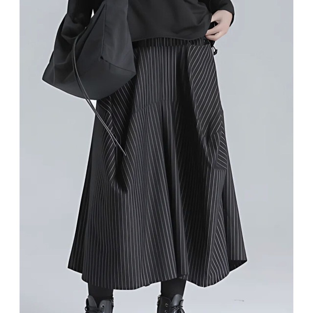Striped lantern skirt style pants C0577
