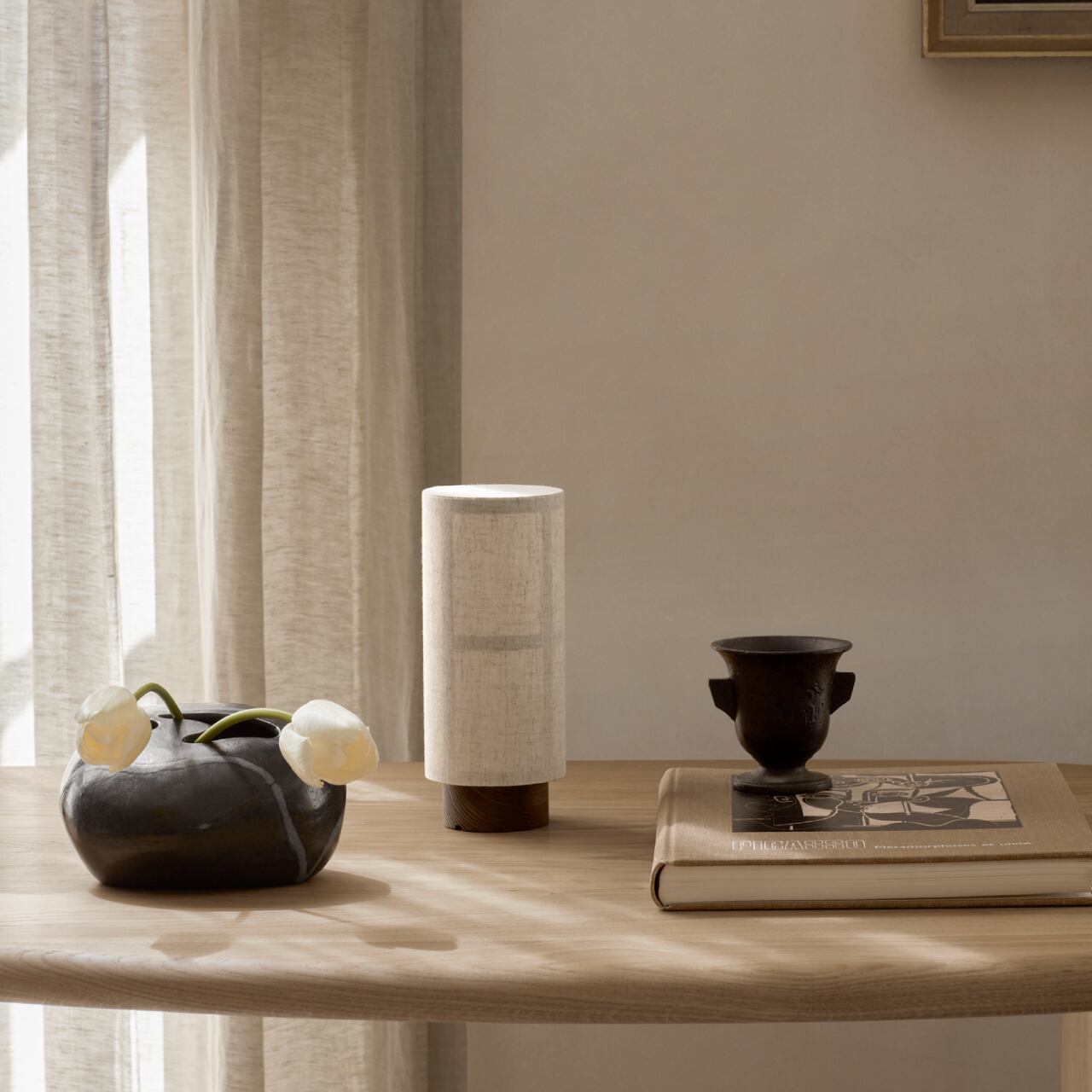 即納可】Hashira Table Lamp Portable / Raw / ハシラテーブルランプ