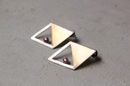ピンクトルマリン　三角のピアス