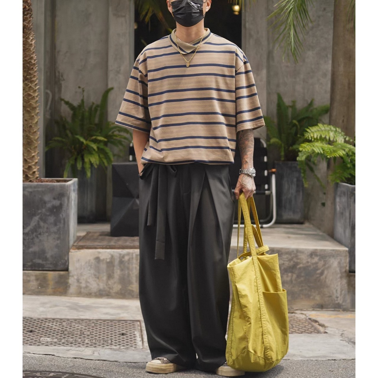 Layered look striped tee 1490 - 4
