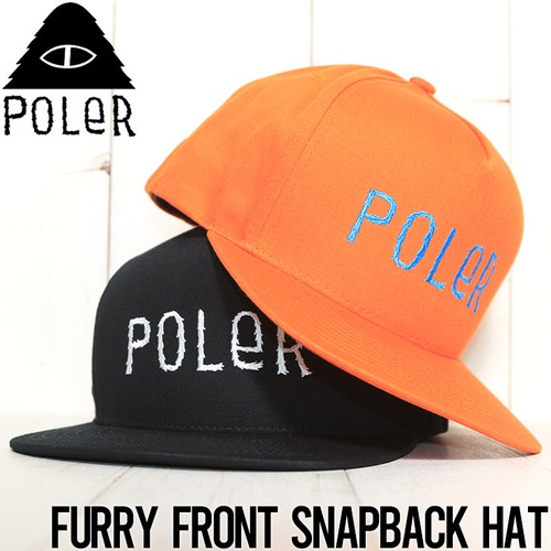 帽子 キャップ スナップバック POLeR ポーラー FURRY FONT SNAPBACK HAT 214ACU7008BLK