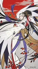 《新作》夢子先生描き下ろしオリジナルプレイマット縦型【鶴】特別サイズ