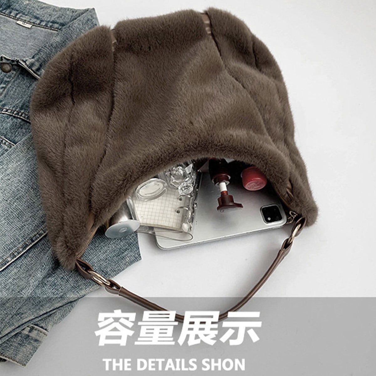 トートバッグ ファー バッグ レディース 秋冬 大容量 軽量 A4 ふわふわ もこもこ きれいめ 大人 かわいい おしゃれ エコファー 斜め掛け ショルダーバッグ 大人可愛い 大人女子