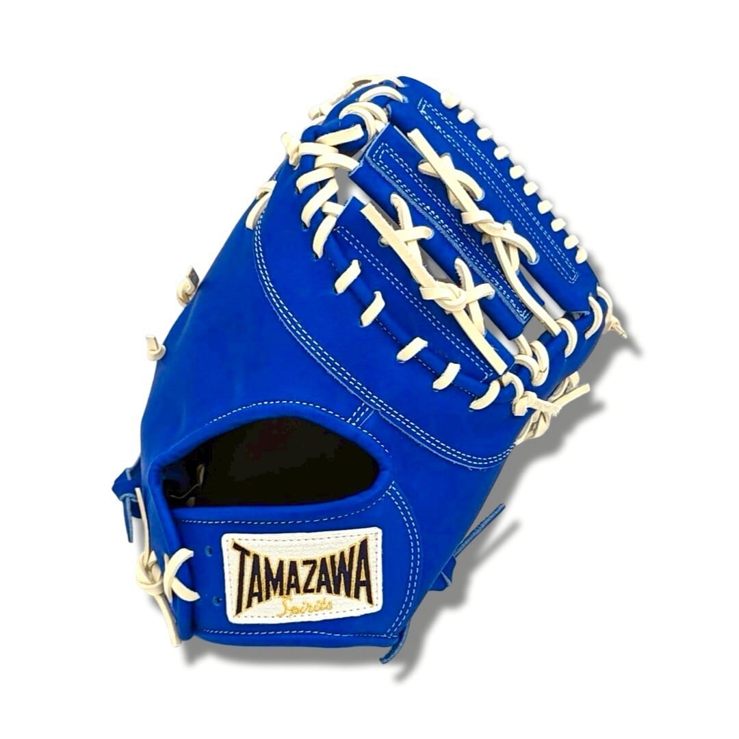 【玉澤】 ソフトボール キャッチャーミット兼ファーストミット用 TSF-RW150WD(本体:ロイヤルブルー×ホワイト 紐:ホワイト)|タマザワ