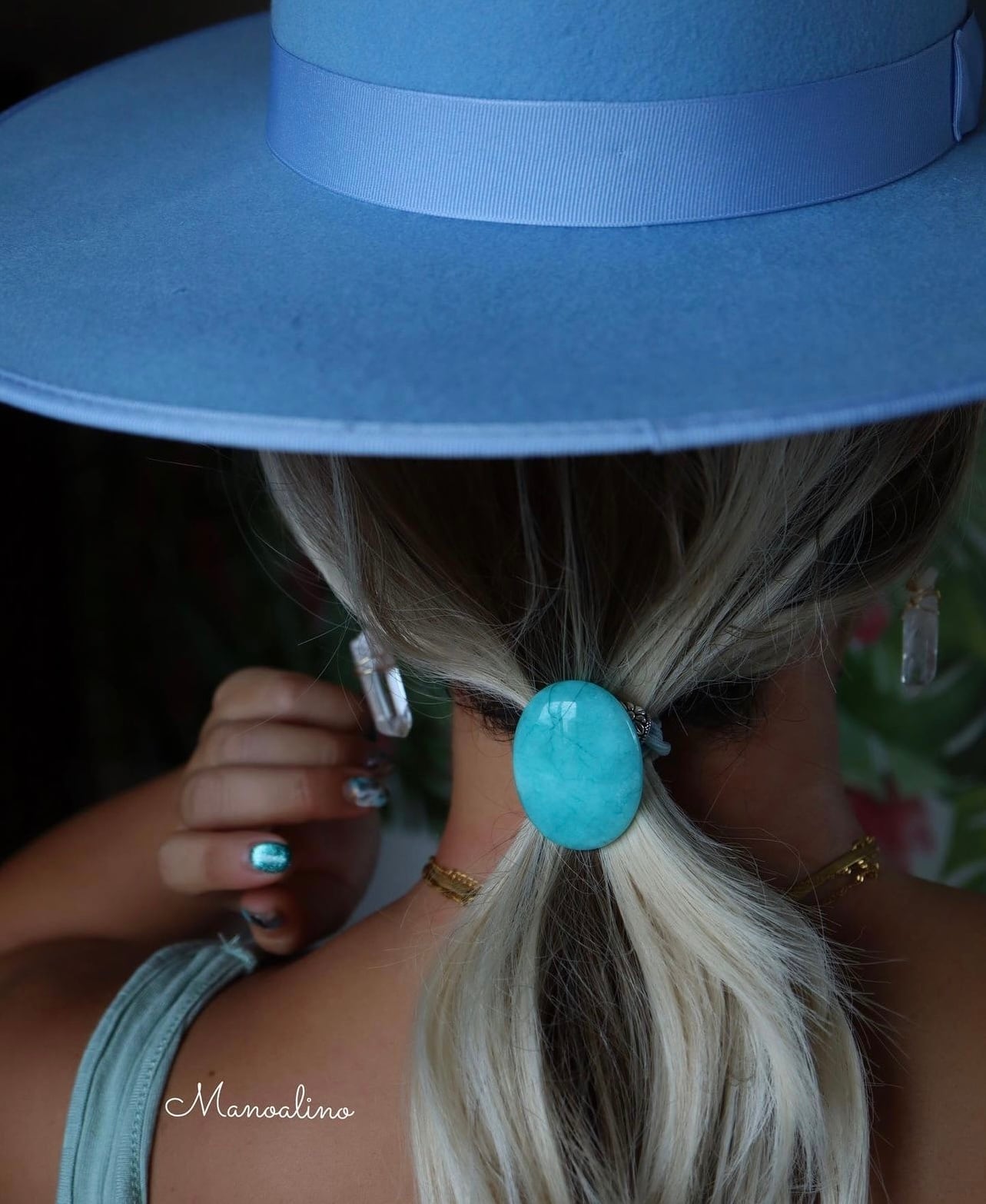 Amazonite hair accessory(アマゾナイトヘアゴム) | Manoalino