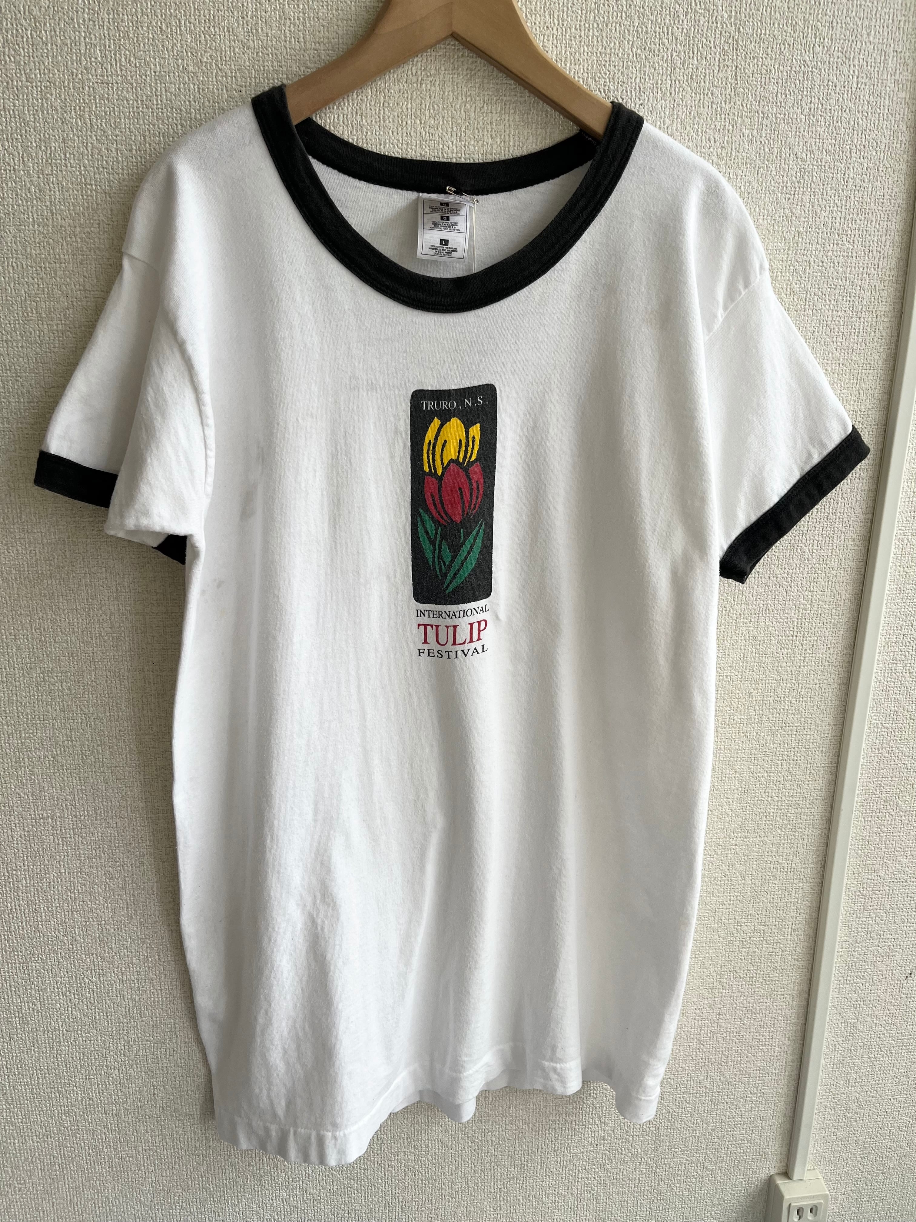 古着 fruit of the loom リンガーTシャツ TULIP