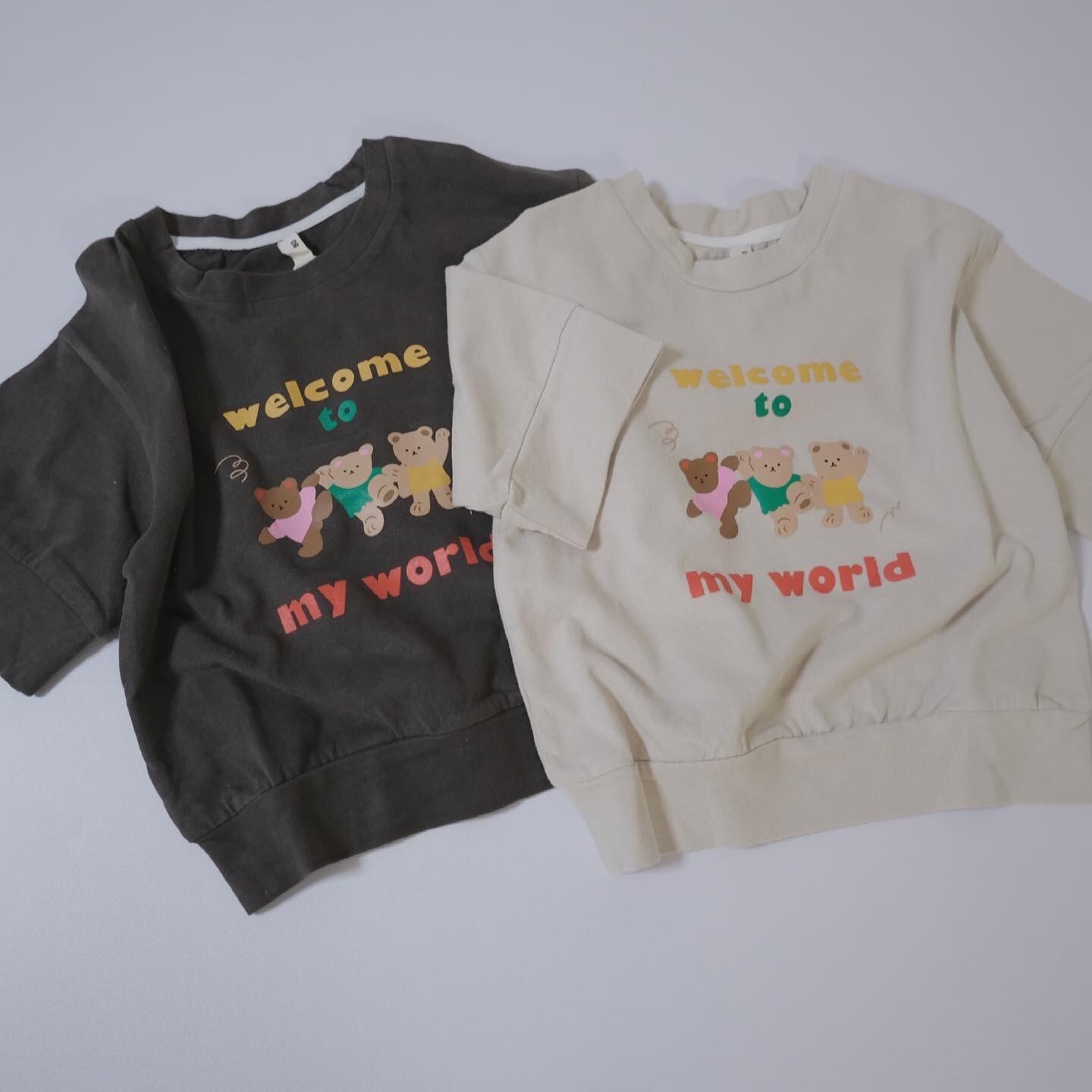 【即納】welcomeクマ3Tシャツ|海外子供服|韓国子供服