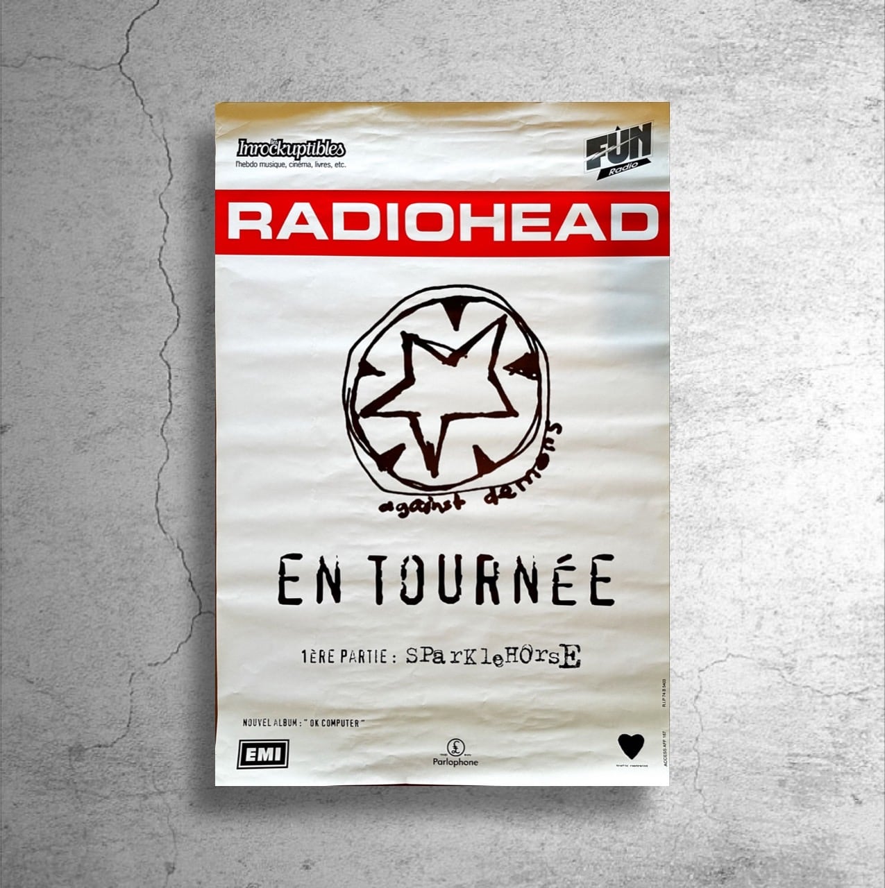レディオヘッド Radiohead』1997年フランスでのライブ告知ポスター-