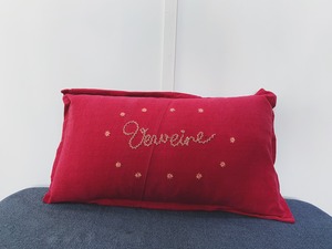 ［Havane × nuno. ］antique fabric cushion / rouge  30*50