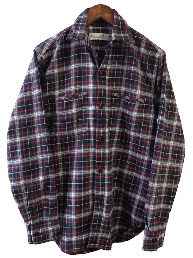 flannel check shirt / black