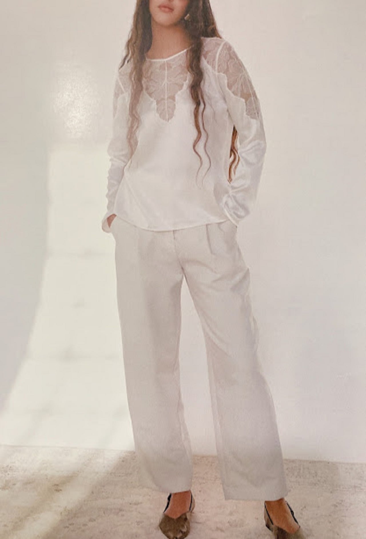 Oscalitoオスカリート/シルクトップス/ 高級/サイズ5(17~19号)グラマーぽっちゃりさん、高身長の方におすすめ!<10316>