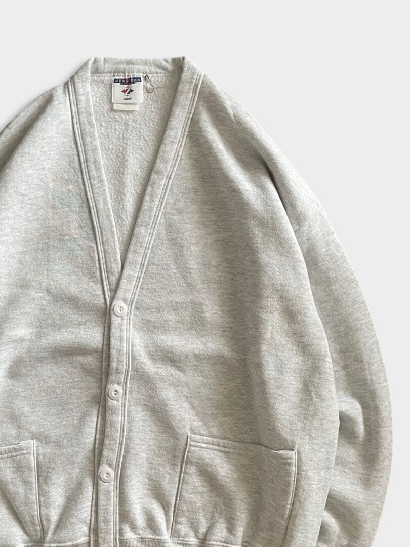 90s JERZEES スウェット カーディガン アッシュグレー ワンサイズ 90s JERZEES スウェット カーディガン アッシュグレー ワンサイズ