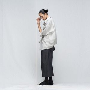 DECESOLO 26SS ハイブリッドドレープ テックシャツ