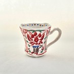 金彩志野赤絵草花文マグカップ【榛澤宏】