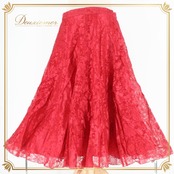 社交ダンス 衣装 スタンダード スカート レッスンウェア レディース Sanline サンリーヌ 赤 花柄 レッド系 練習着 レース シック 透け感 練習用 スカート 踊る 多目的 クラシックなデザイン フェミニン 大人可愛い ラグジュアリー おしゃれ ベルベット感 軽量ファブリック フルフレア デイリーコーデ ゆったり 大人女性用 上品さ エレガント