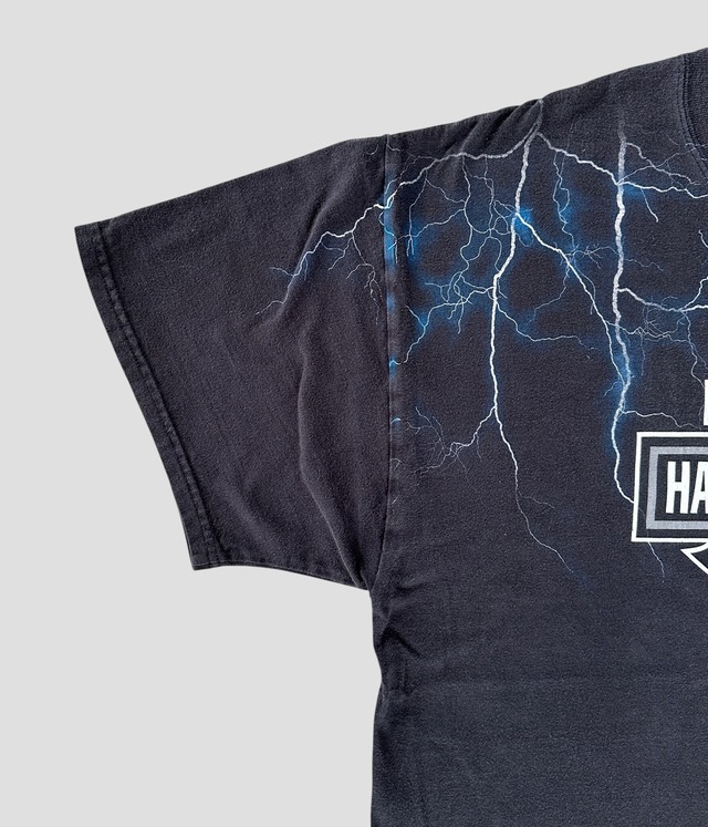 -Harley Davidson- Used Thunder Lightning Print T-shirt