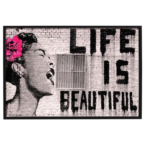 【BANKSY LIFE IS BEAUTIFUL】カリフォルニアアートフレーム　Caifornia Art